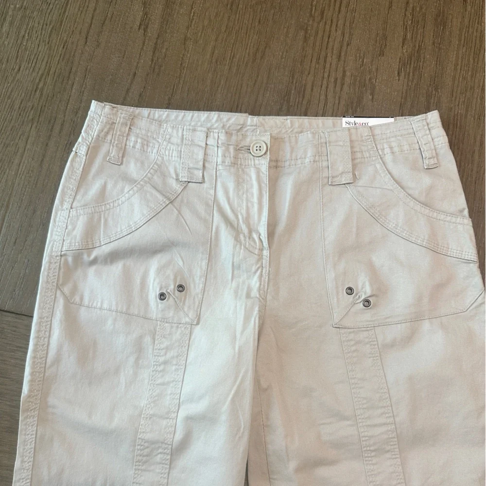 Style & Co. Capri Pants Cargo Style Size 6 Khaki NWT! - Picture 2 of 9